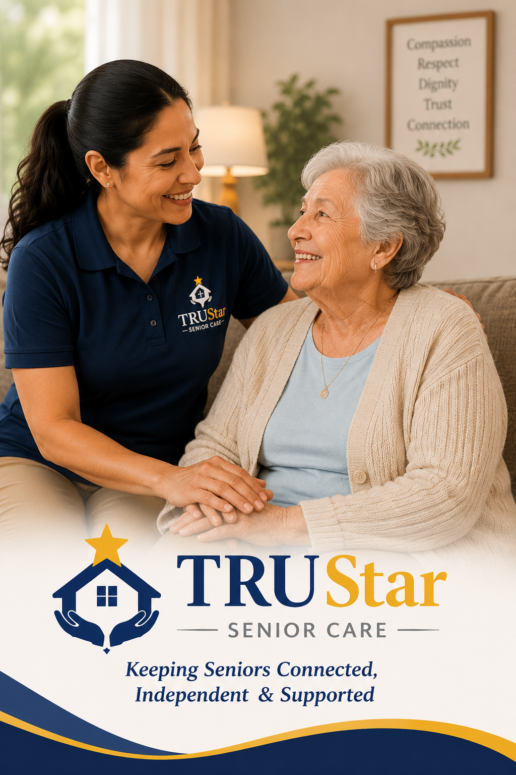 TRU Star caregiver providing companionship with a senior