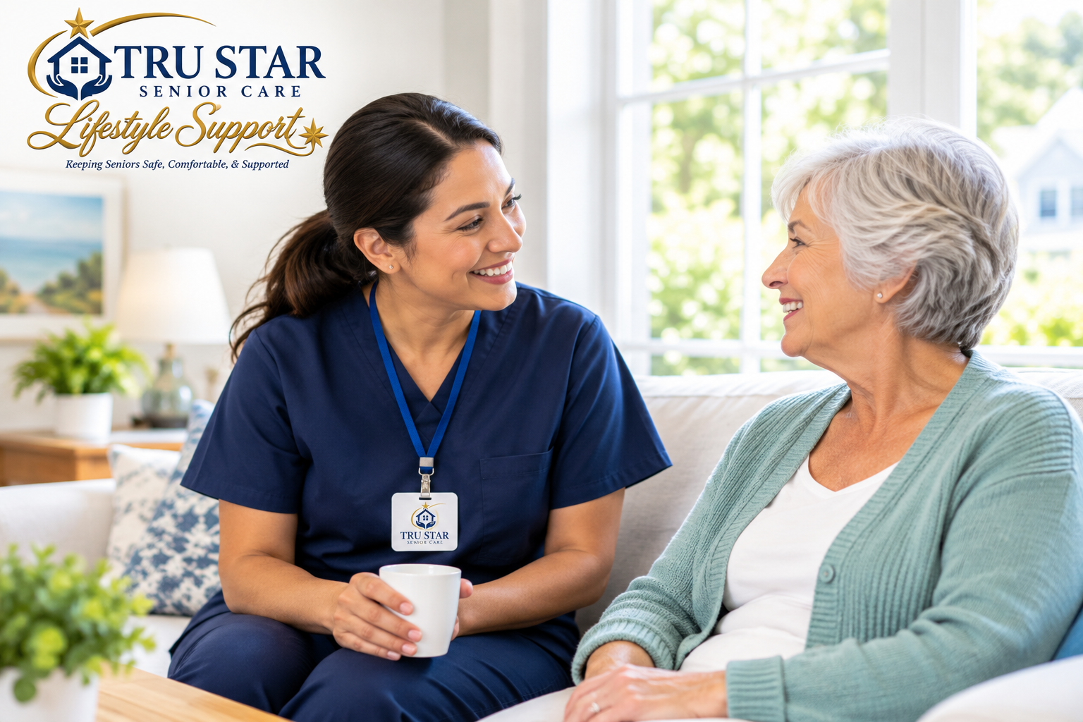 Caregiver providing live-in senior support in Nassau County NY