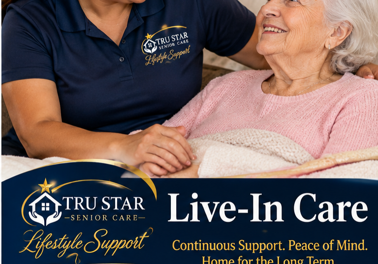 Latina caregiver providing Live-In Care to a senior woman at home in Nassau County NY