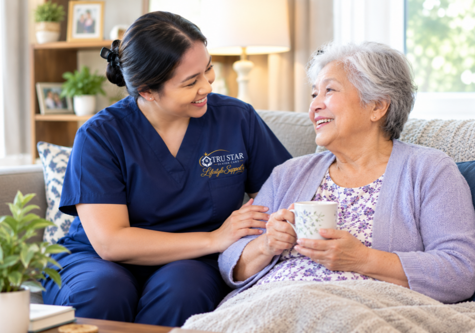 “Live-in caregiver supporting a senior at home on Long Island.”